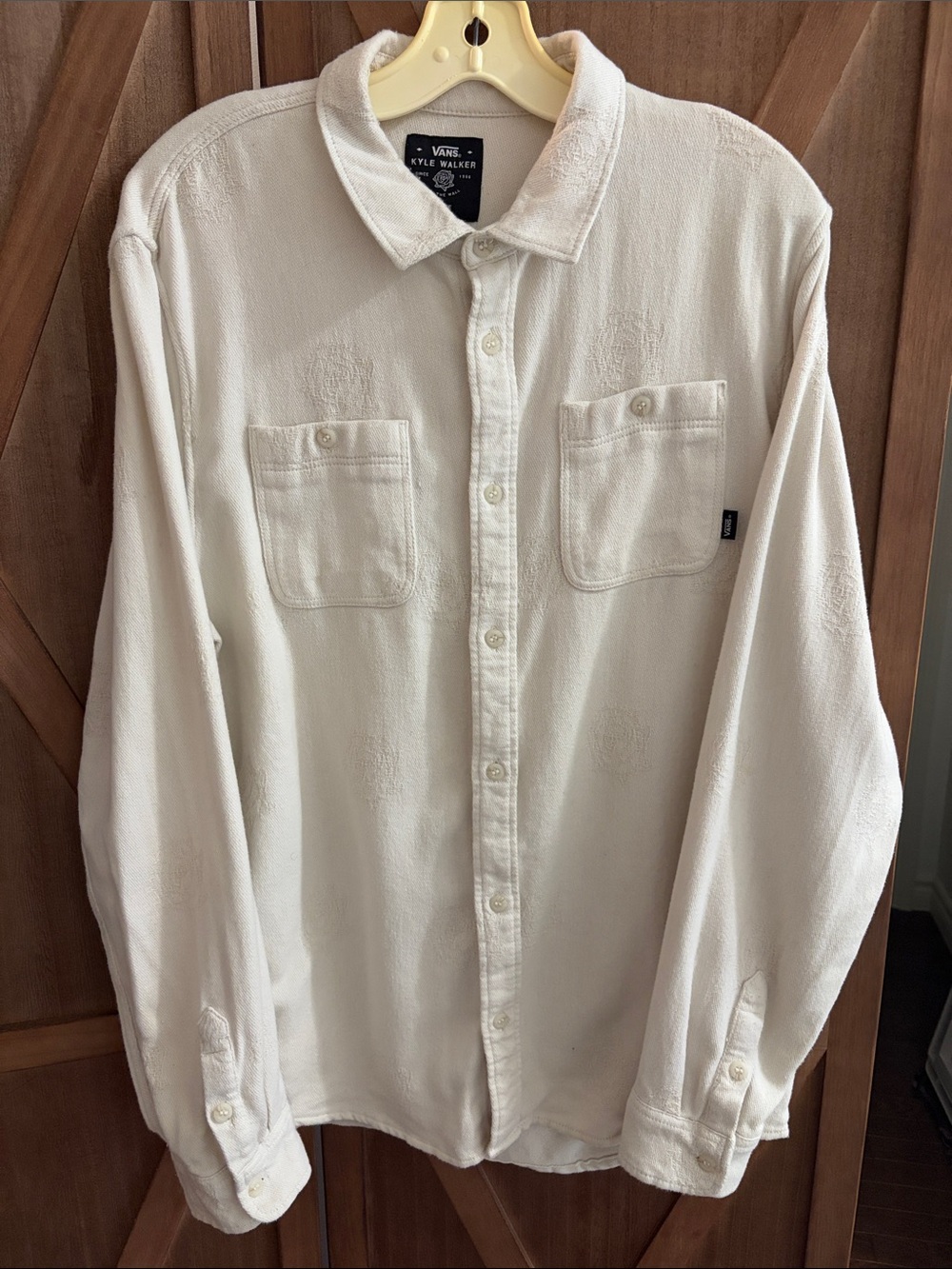 Vans Cream Textured Long Sleeve Button-Down Shirt